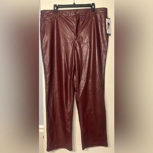 Joie Women's Burgundy Faux Leather Pants Size 18 MSRP $148 New with Tags